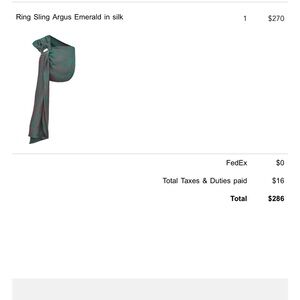 Silk Emerald Ring Sling by Argus